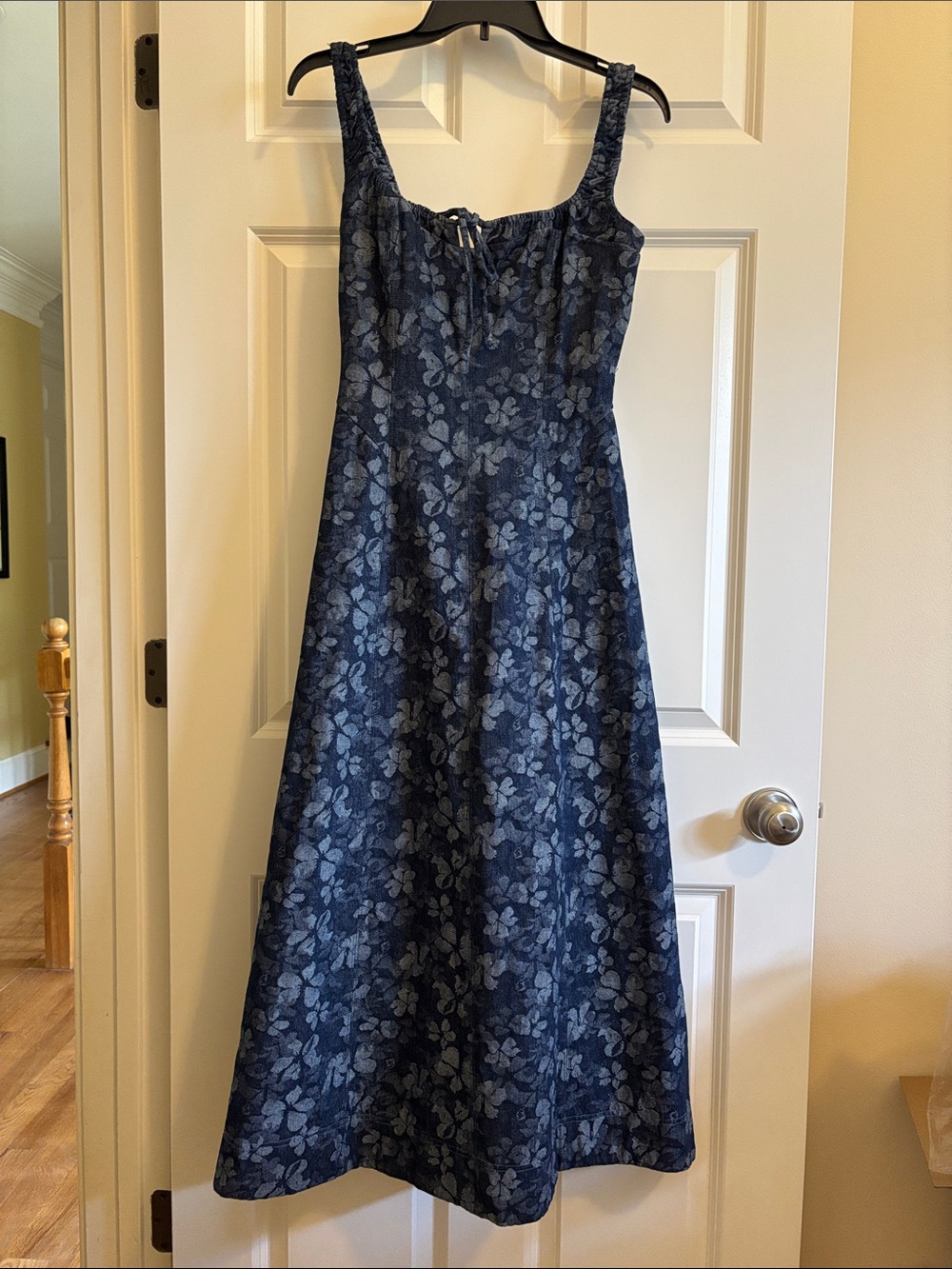 Moon River Floral Denim Dress